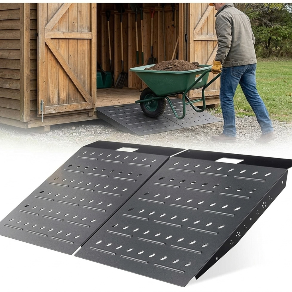 Hodrak Forta – 2-Piece Steel Loading Ramps for Lawn Mowers, Ride-On Mowers, Garden Machinery & Wheelbarrows – 680kg Capacity