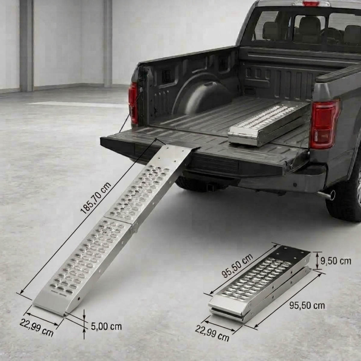 HODRAK Longa – 198cm Folding Steel Loading Ramps for Motorcycles, ATVs, UTVs & Lawn Mowers – 2-Piece, 340kg Capacity